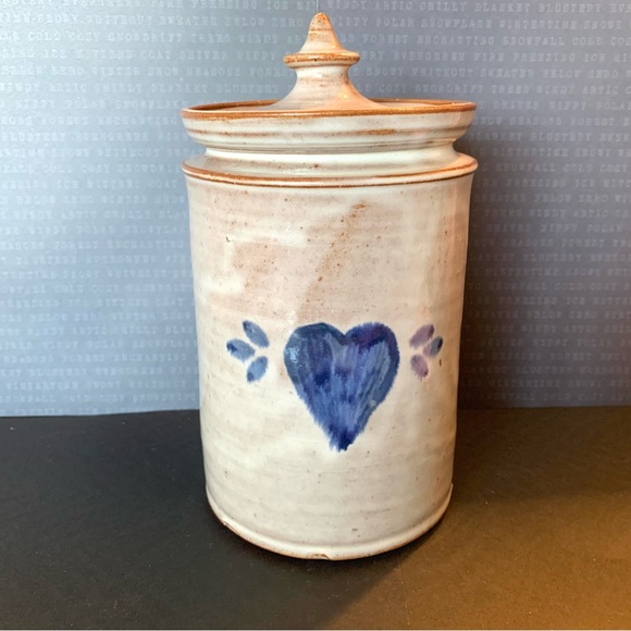 VTG Owens pottery canister with heart motif - Picture 1 of 8